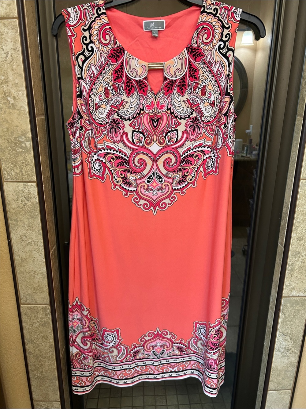 JM Collection Coral Paisley-Print Midi Dress